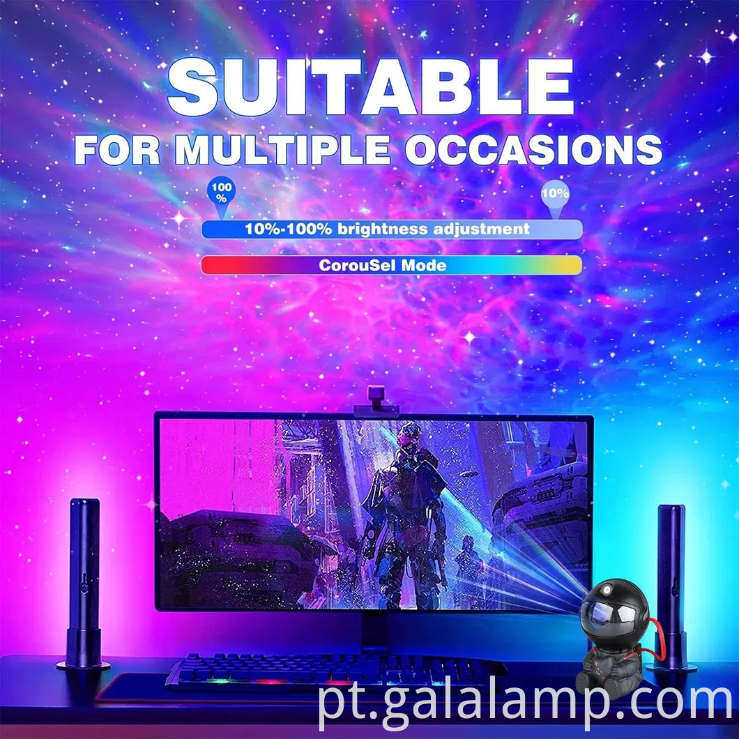 Projector de luz noturna de astronauta - perfeita para quarto e lâmpada da sala de jogo